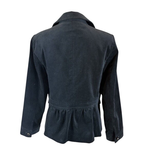 Talbots Grace Velvet Velour Blazer Women's Size 12P Black Peplum Back Career - Picture 3 of 13